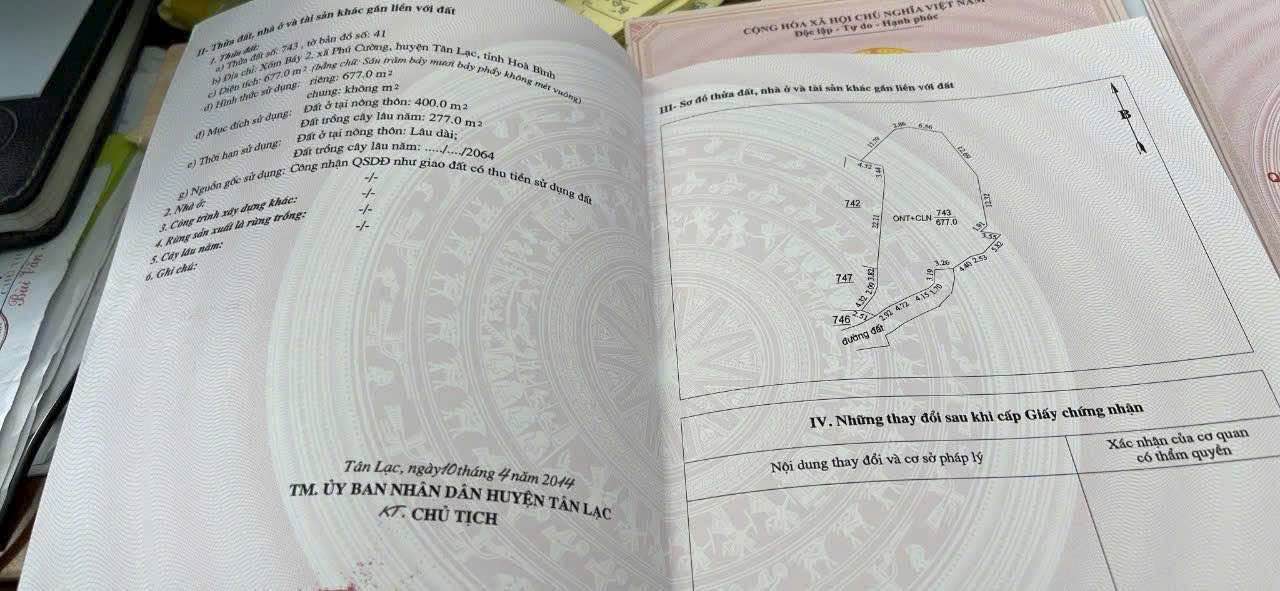 Đất nền Phú Cường Tân Lạc 677m² giá chỉ 200 triệu - View cánh đồng tuyệt đẹp!