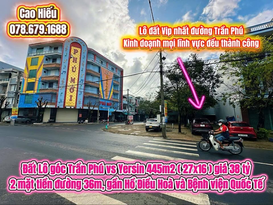 Đất Lô góc Trần Phú - Yersin 445m² giá 38 tỷ - Cơ hội đầu tư sinh lời!