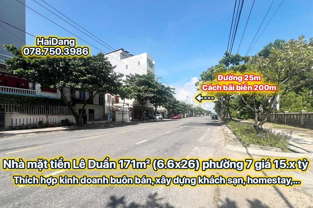 Nhà mặt tiền Lê Duẩn, Phường 7, 171m² giá 15 tỷ - Gần bãi biển và chợ đêm!