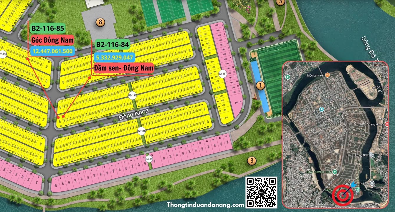 Đất nền Hòa Xuân, Cẩm Lệ Đà Nẵng 100m² giá 5.3 tỷ - Lô kề góc thoáng mát!