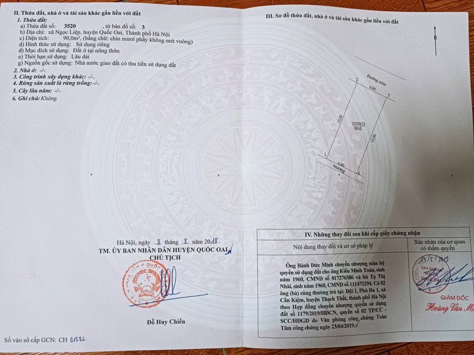 Đất nền Ngọc Liệp, Quốc Oai, Hà Nội 90m² - Bán gấp chính chủ, giá thỏa thuận!