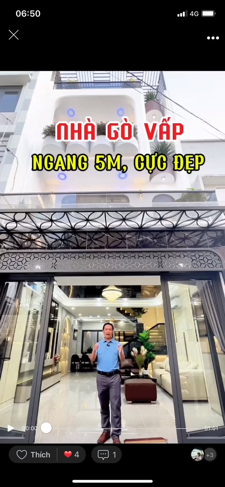 Nhà phố Gò Vấp 62m² giá 8.68 tỷ - Ô tô vào tận nhà, full nội thất cao cấp!