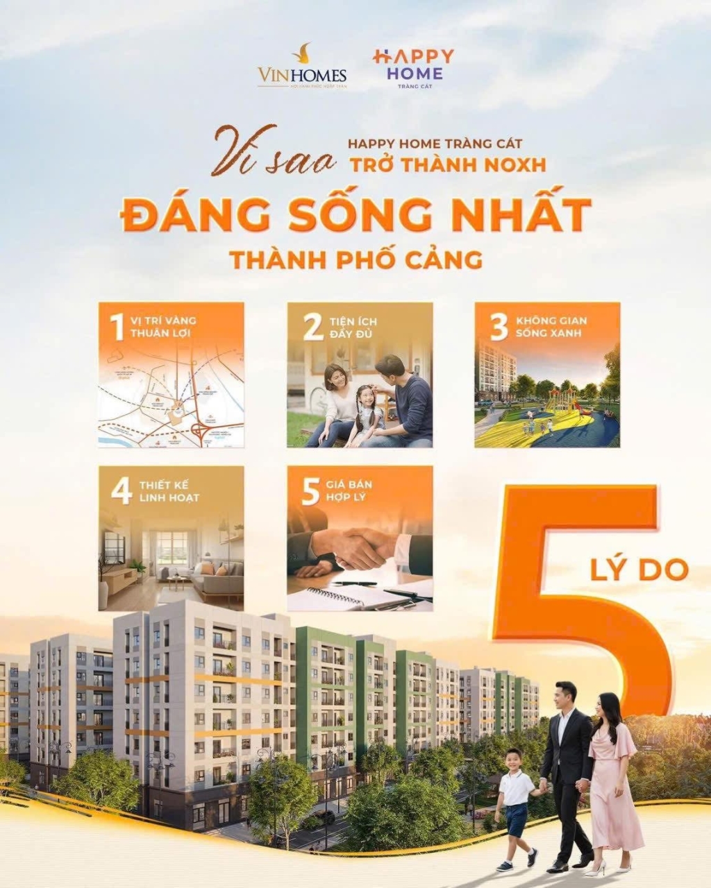 Căn hộ 3PN Happy Home Tràng Cát Hải Phòng chỉ 1.8 tỷ - An cư lý tưởng cho gia đình!