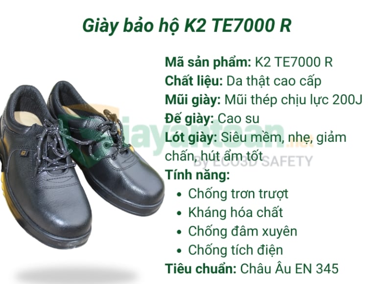 Giày bảo hộ K2 TE7000-R - An toàn tuyệt đối cho công trường chỉ với 25 tỷ!