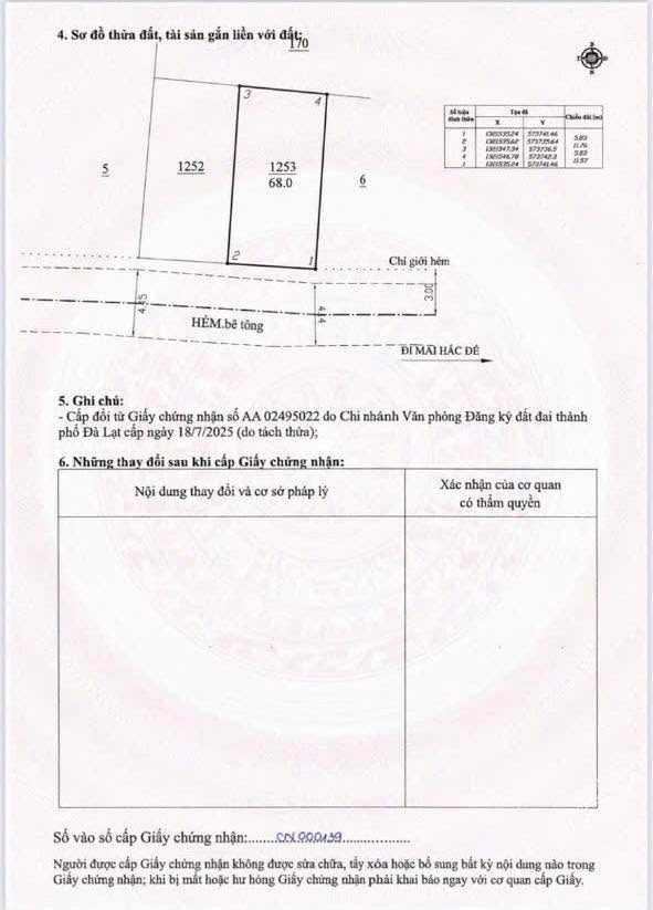 Bán lô đất Phường 6, Đà Lạt 68m² giá 5.8 tỷ - Vị trí trung tâm tiện ích