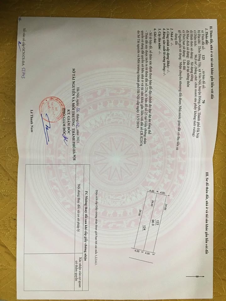 Đất thổ cư 96m² xã Vân Nội, Đông Anh - Giá chỉ từ 80 triệu!