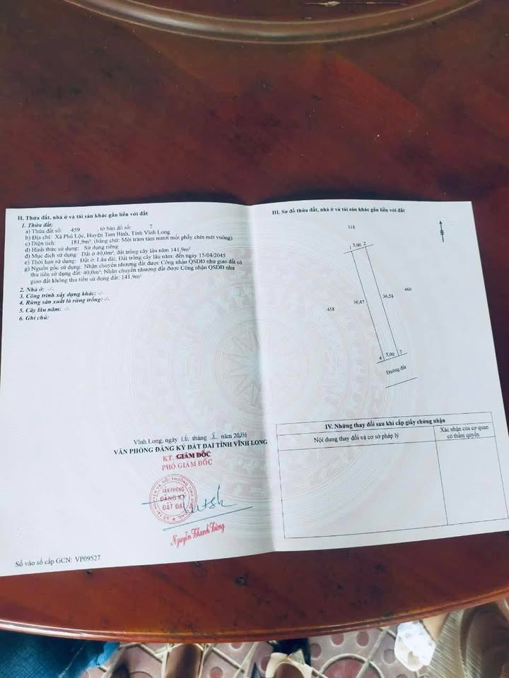 Đất nền đẹp xã Phú Lộc, Tam Bình 181m² chỉ 320 triệu - Sổ hồng chính chủ!