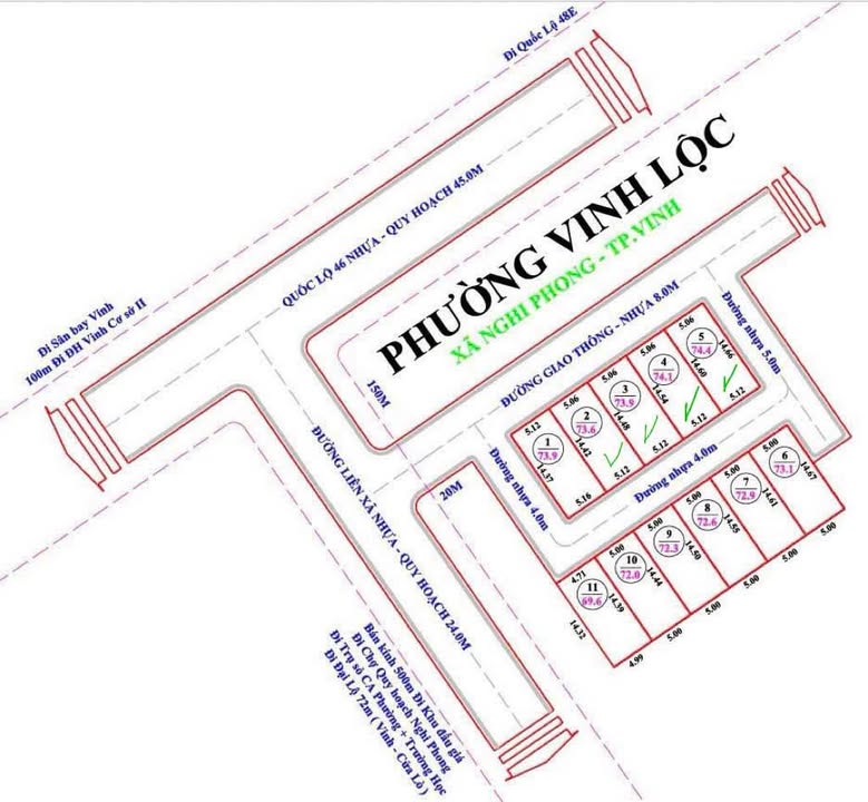 Đất nền Nghi Phong, Nghi Lộc 73.6m² giá 2.43 tỷ - Cơ hội đầu tư sinh lời!