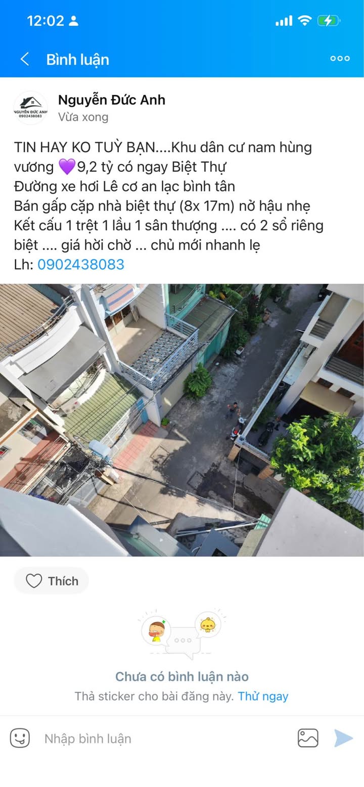 Biệt thự đường Lê Cơ, An Lạc, Bình Tân 136m² giá 9.2 tỷ - Đầu tư sinh lời ngay!