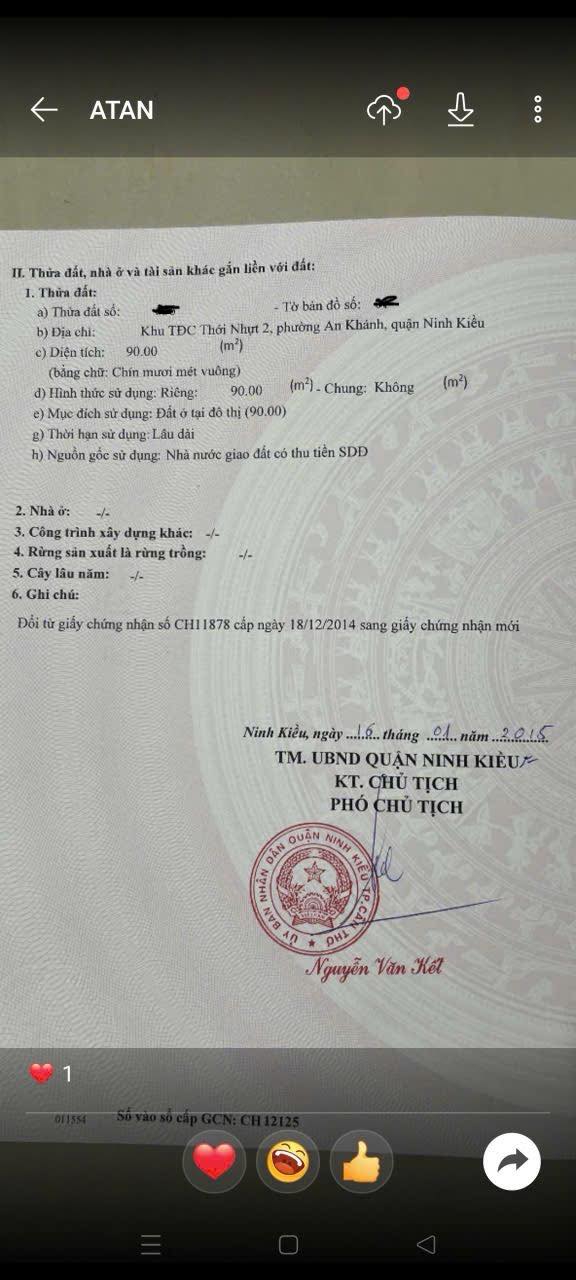 Đất nền đường số 4, KDC Thới Nhựt 2, Cần Thơ 90m² giá 4 tỷ - Cơ hội đầu tư hấp dẫn!