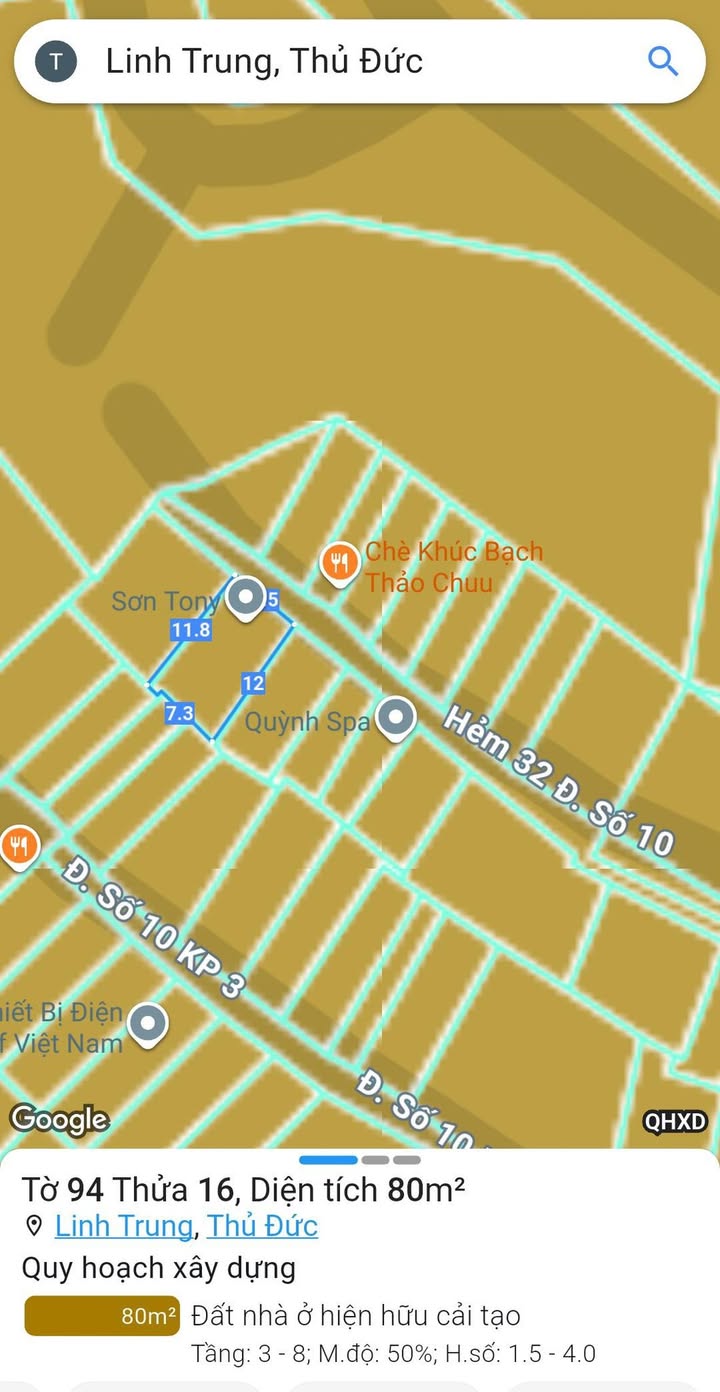 Đất nền Thủ Đức 80m² giá 5,2 tỷ - Tặng dãy trọ thu nhập 8 triệu/tháng!