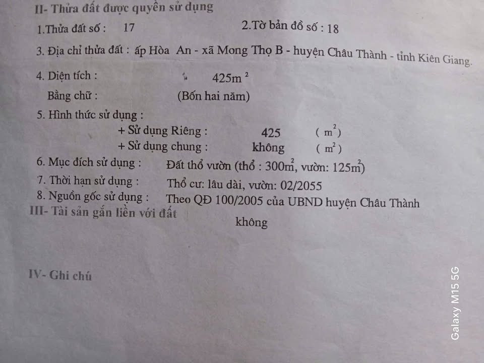 Đất thổ cư tại xã Mong Thọ, Châu Thành, Kiên Giang 3999m² - Vị trí đắc địa, xây dựng ngay!