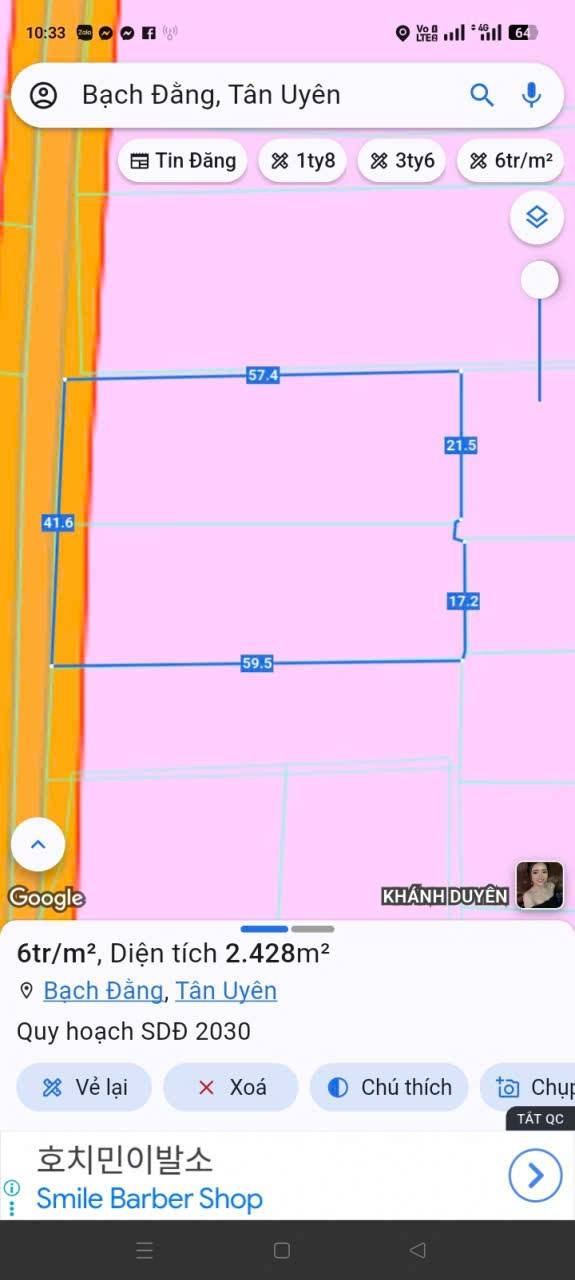 Đất Nhà Vườn 2.428m² Bạch Đằng, Tân Uyên - Vị trí tuyệt đẹp gần Royal Island Golf!