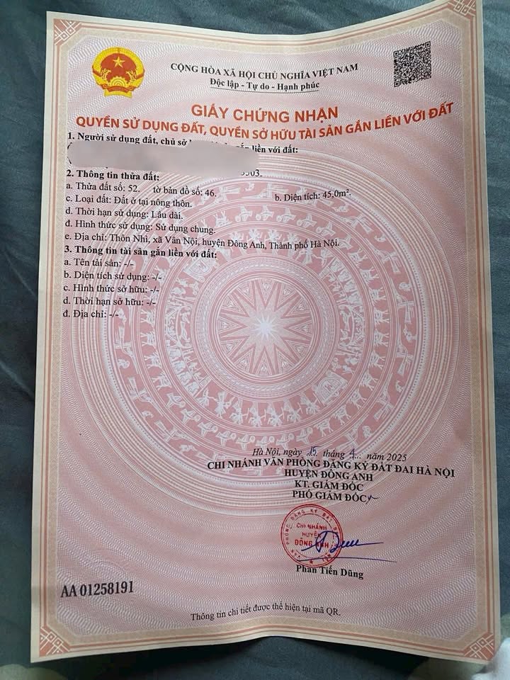 Đất thổ cư Vân Nội Đông Anh 40m² giá 2.8 tỷ - Cơ hội đầu tư tuyệt vời!