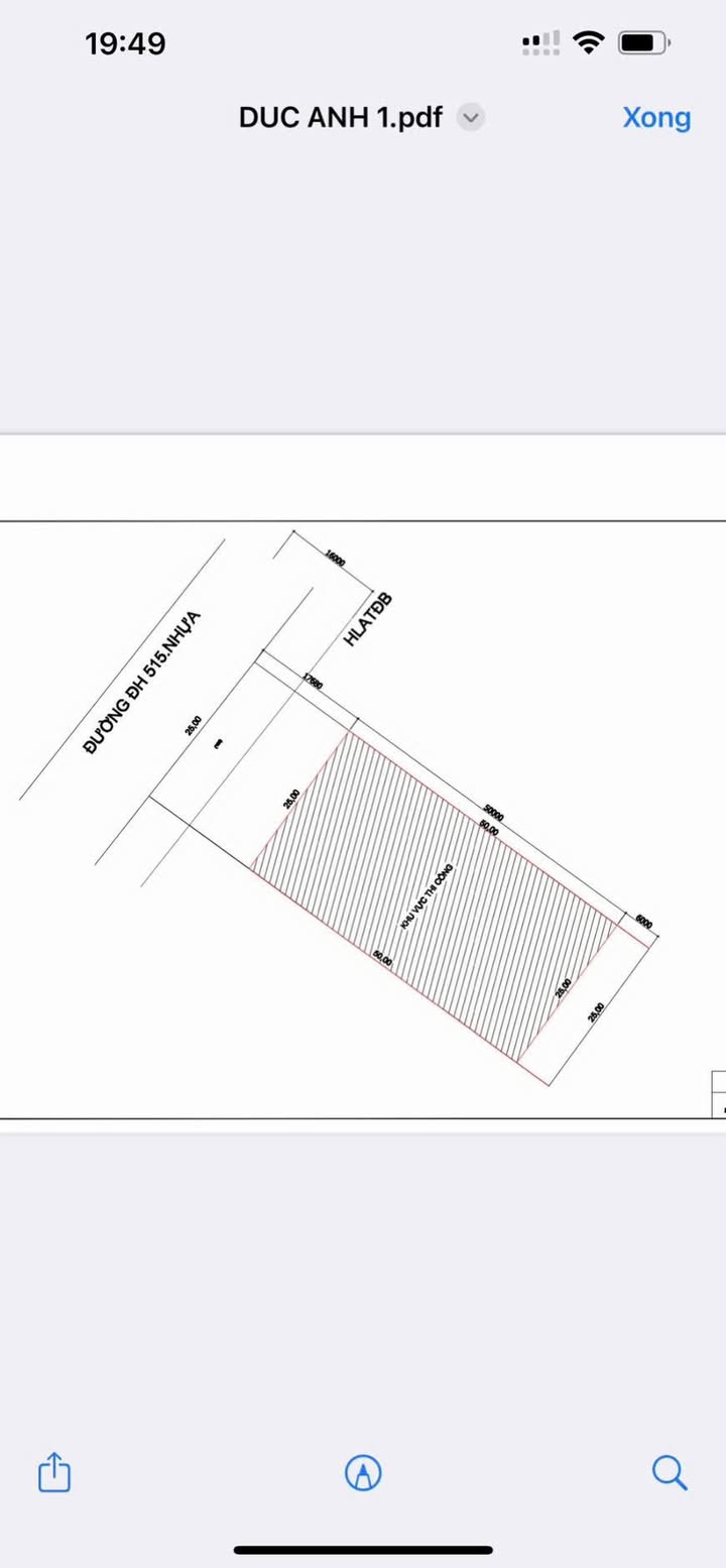 Đất thổ cư 1.350m² mặt tiền ĐH 515, Phước Hòa, giá 10.068 tỷ - Cơ hội đầu tư hiếm có!