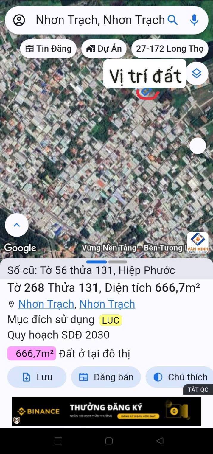 Đất nền Hiệp Phước Nhơn Trạch 1000m² giá 5,2 tỷ - Đầu tư sinh lời ngay!