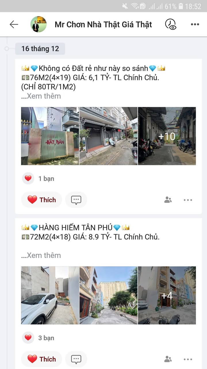 Đất Tân Phú 76m² giá 6.1 tỷ - Hẻm xe hơi, sổ hồng chính chủ!