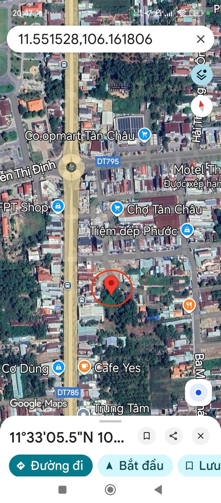 Đất nền khu phố 1, Tân Châu, Tây Ninh 676m² chỉ 3.536 tỷ - Cơ hội đầu tư hiếm có!