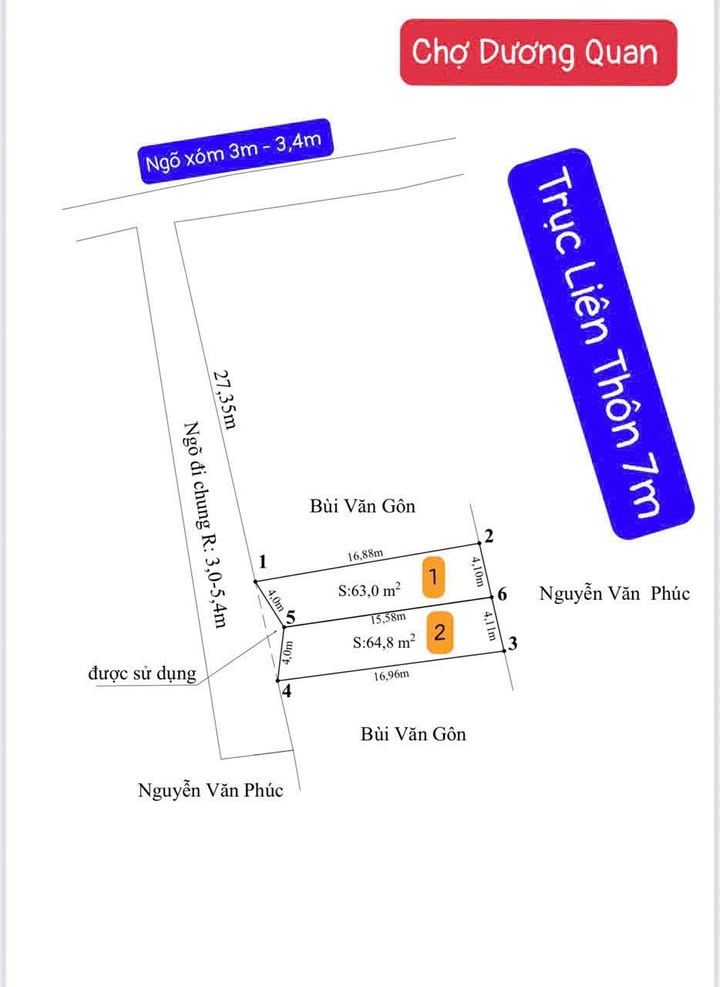 Đất nền Dương Quan 64m² giá 1.8 tỷ - Cơ hội đầu tư hấp dẫn!