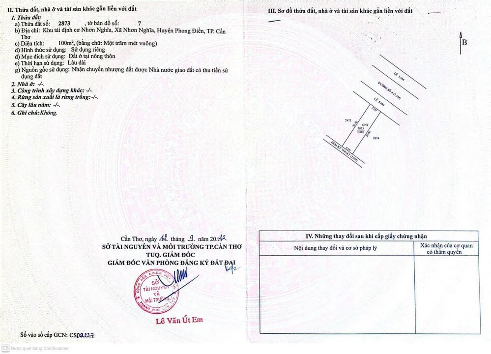 Đất nền Nhơn Nghĩa Phong Điền 100m² giá 1.35 tỷ - Pháp lý rõ ràng!