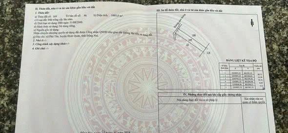 Đất nông nghiệp Phú Tân, Định Quán 1010m² giá 460 triệu - Cơ hội đầu tư tuyệt vời!