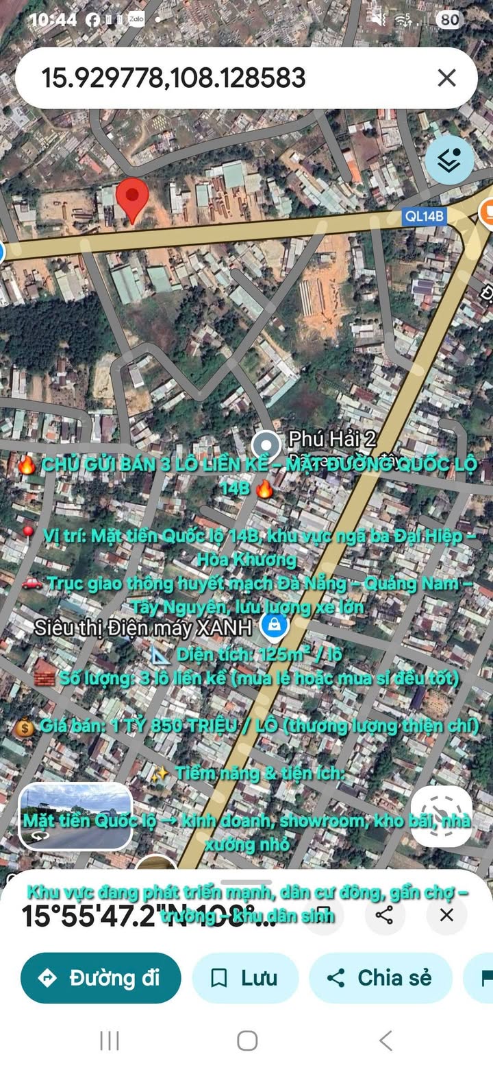 Đất nền mặt tiền Quốc lộ 14B - 125m² chỉ 1.85 tỷ - Cơ hội đầu tư tuyệt vời!