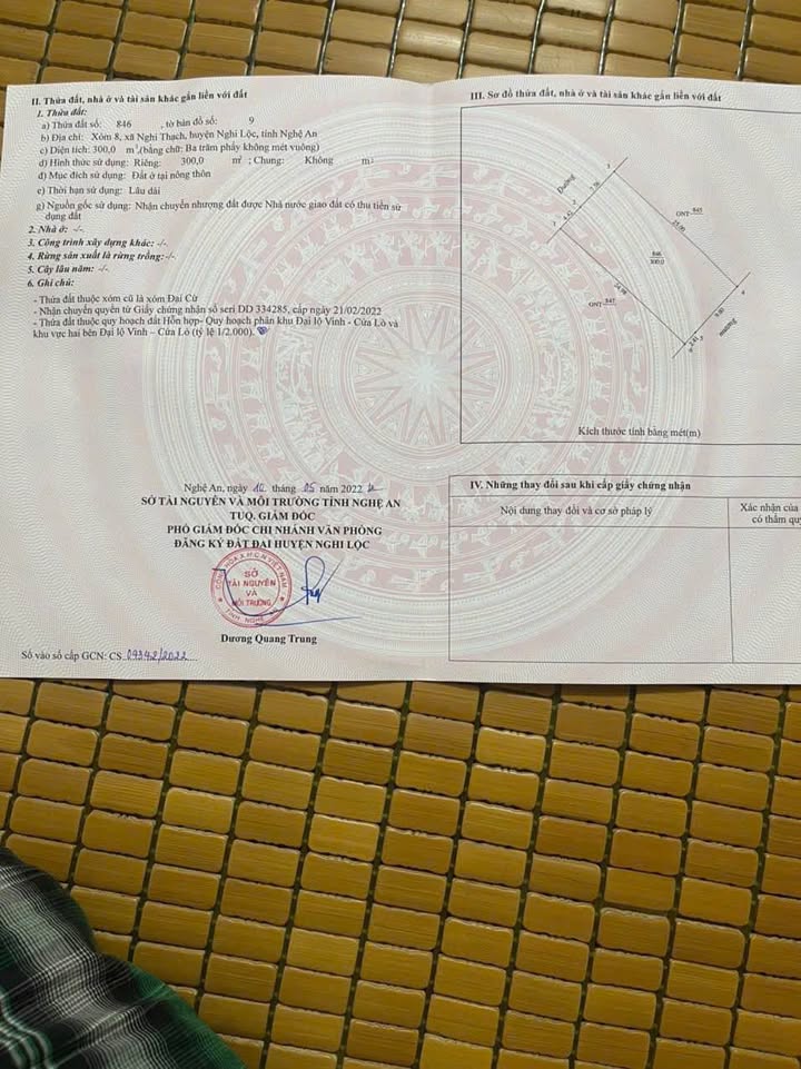 Đất tái định cư Nghi Thạch Nghi Lộc 300m² giá 3.6 tỷ - Đường rộng 9m thuận tiện!