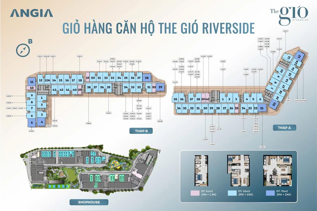 Căn hộ The Gió Riverside Dĩ An 65m² giá 3.5 tỷ - View sông độc đáo!
