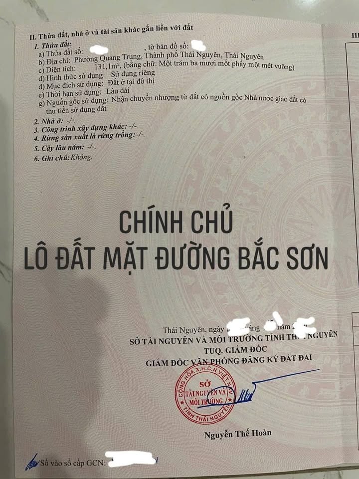 Đất nền 131m² phường Phan Đình Phùng - Cơ hội sinh lời hấp dẫn!