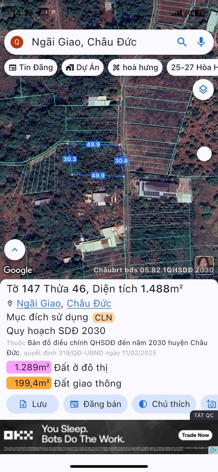 Đất nền 1.488m² tại thị trấn Ngãi Giao, Châu Đức - Giá chỉ 2.4 tỷ, cơ hội đầu tư tuyệt vời!