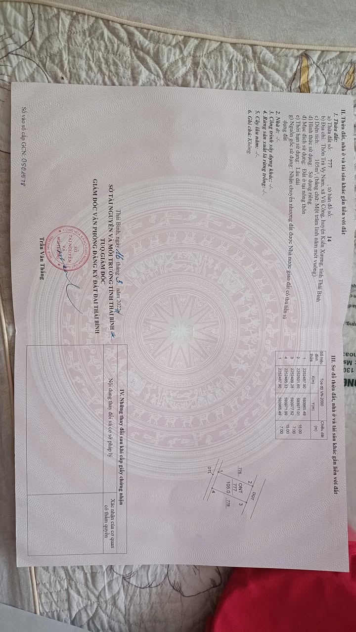 Đất Vũ Công Kiến Xương 105m² - Giá thỏa thuận, đầu tư sinh lời!