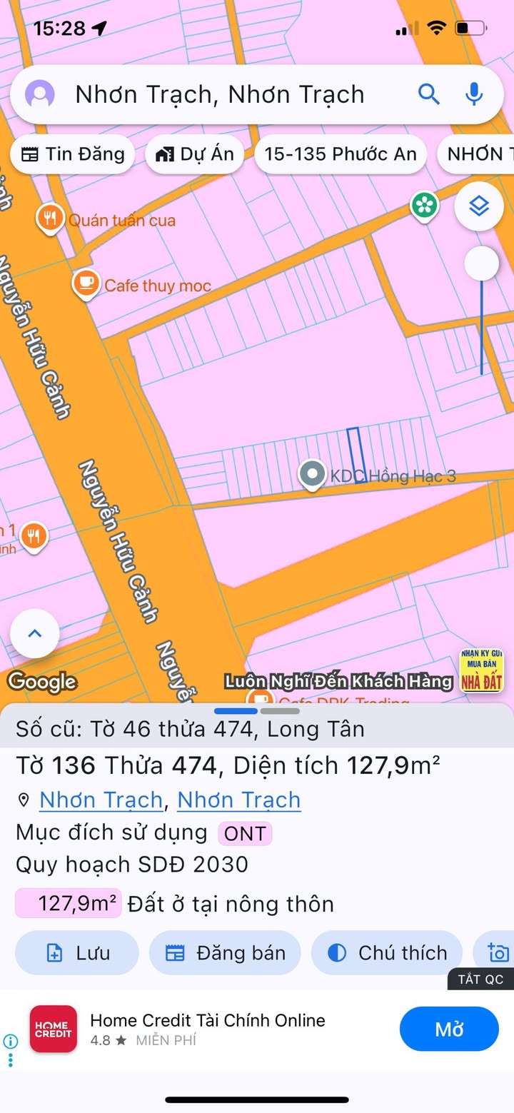 Đất thổ cư 100% tại Long Tân, Nhơn Trạch 129m² - Giá thỏa thuận hấp dẫn!