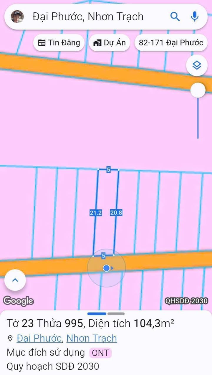 Đất thổ cư Nhơn Trạch 105m² giá 2 tỷ - Gần trường học, vị trí thuận lợi!