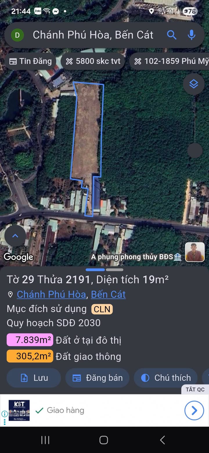 Lô đất 8000m² tại Chánh Phú Hòa, Bến Cát - Cơ hội đầu tư tuyệt vời!