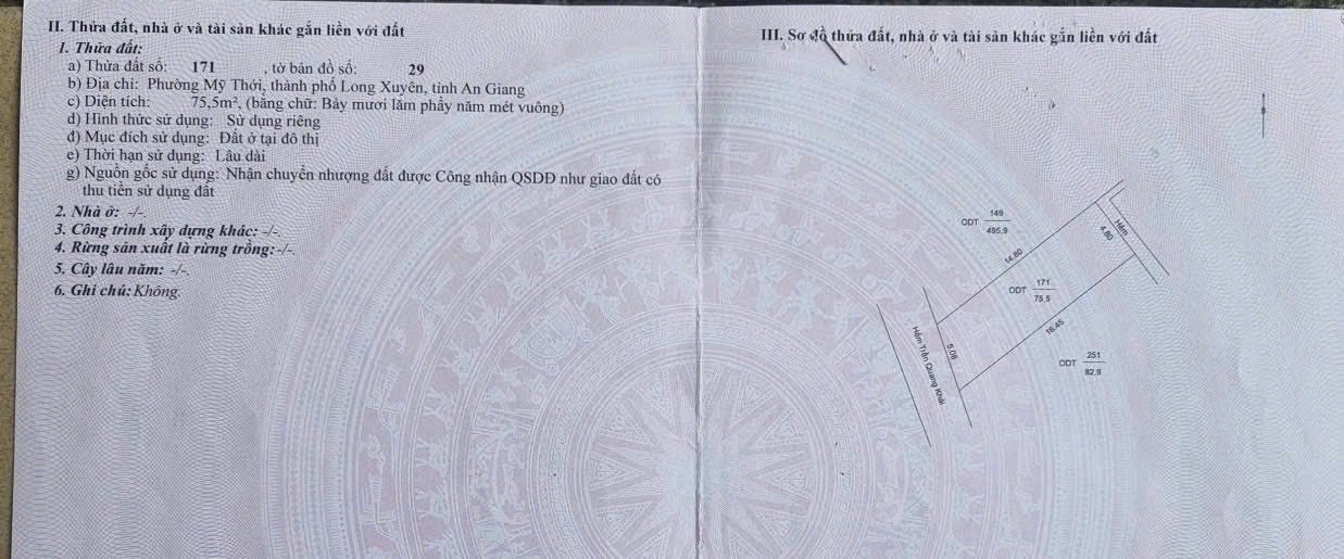 Đất nền đường Trần Quang Khải, Mỹ Thới, 75m² giá rẻ - Thương lượng ngay!