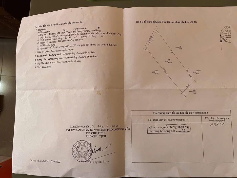 Đất ruộng 13 công tại Mỹ Thới, Long Xuyên - Giá tốt, đầu tư sinh lời!