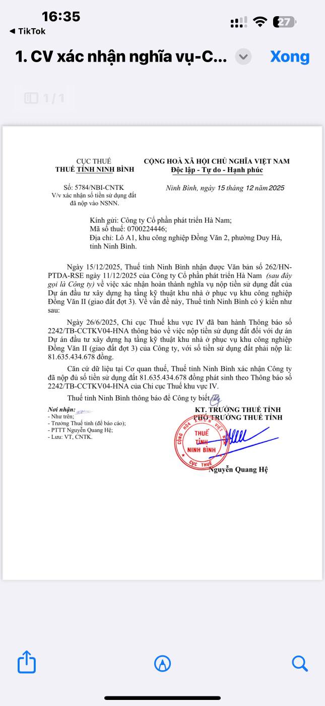 Đất thổ cư giá tốt tại Đồng Văn, Duy Tiên - Diện tích 70m², hướng Nam, vị trí đắc địa!