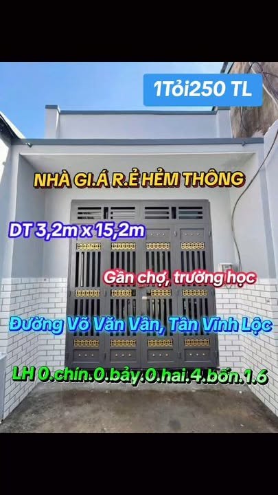 Nhà hẻm thông 48m² đường Võ Văn Vân, Bình Chánh - Gần chợ và trường học!