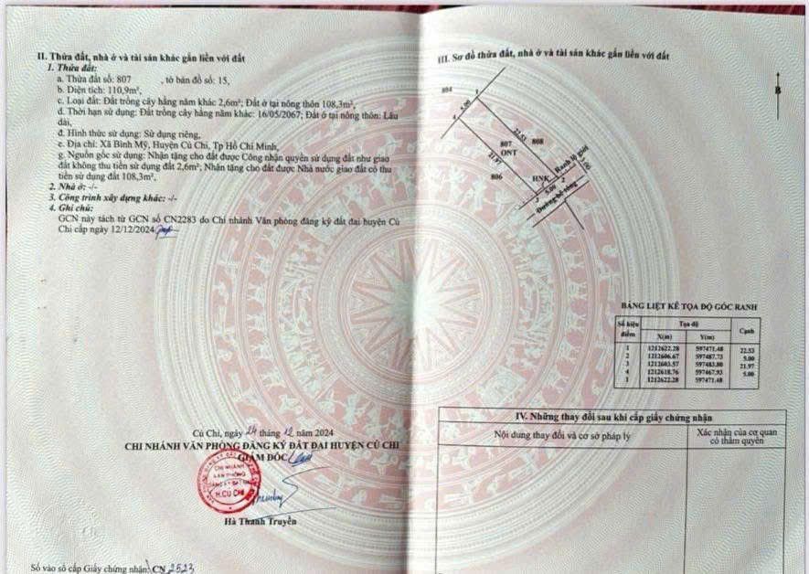 Đất nền Bình Mỹ Hóc Môn 110m² giá 2.2 tỷ - Đầu tư sinh lời ngay!