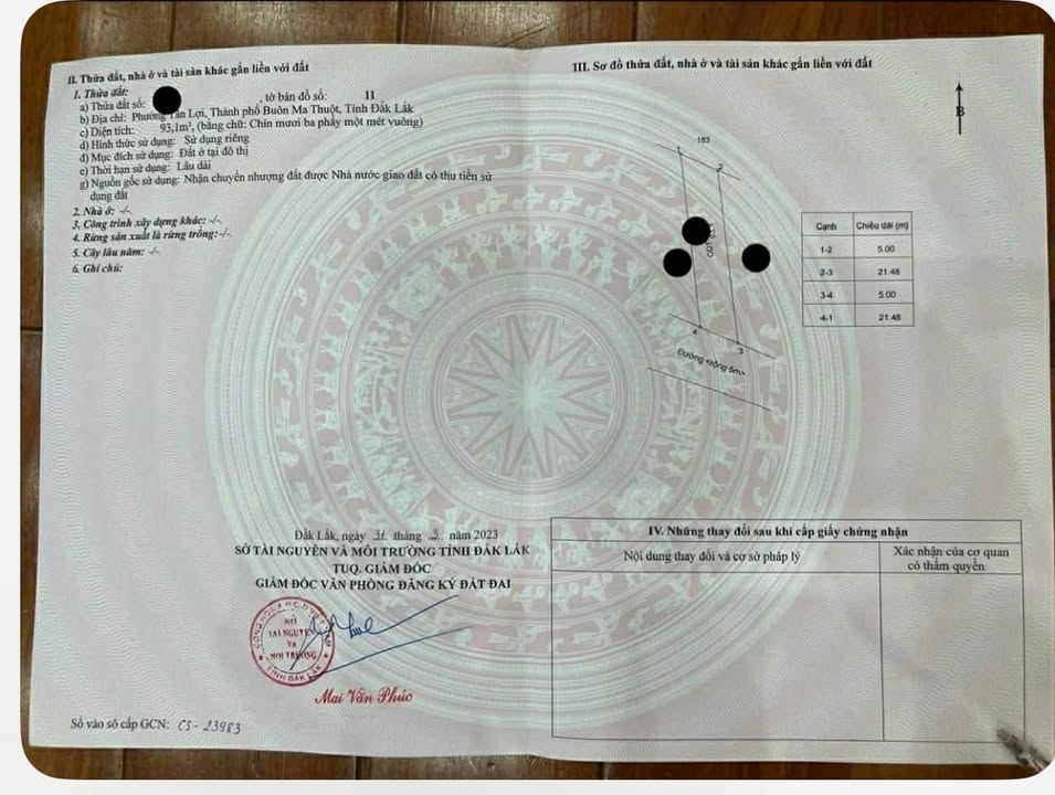 Đất nền Buôn Ma Thuột 105m² giá 1.5 tỷ - Cơ hội đầu tư tuyệt vời!