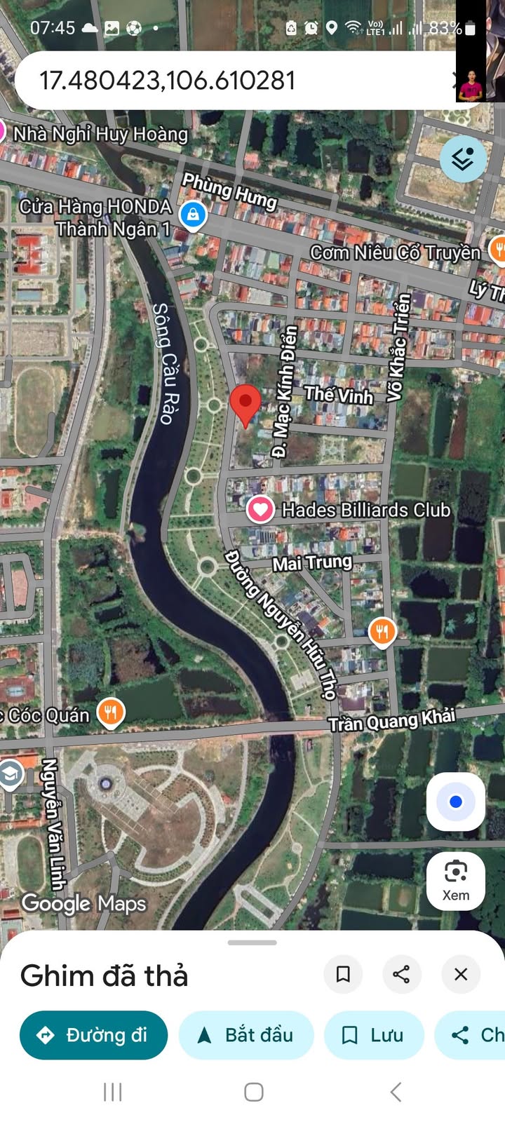 Biệt thự Bắc Trần Quang Khải, Đồng Hới 300m² giá 13 tỷ - Hướng Tây view sông tuyệt đẹp!