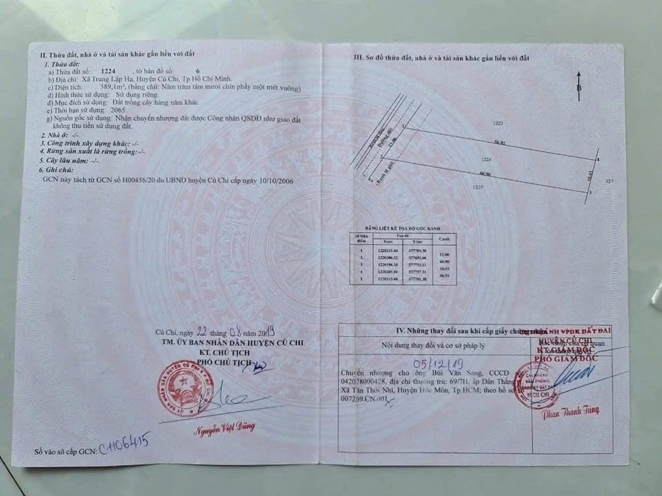 Đất vườn Củ Chi 589m² giá 2,3 tỷ - Khu dân cư yên tĩnh