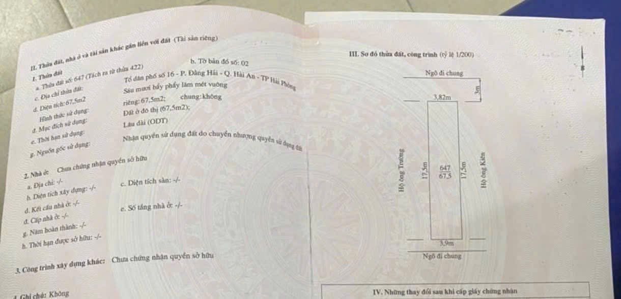 Đất nền ngõ 44 Lũng Bắc, Hải Phòng 67.5m² giá chỉ 3 tỷ - Cơ hội đầu tư tuyệt vời!