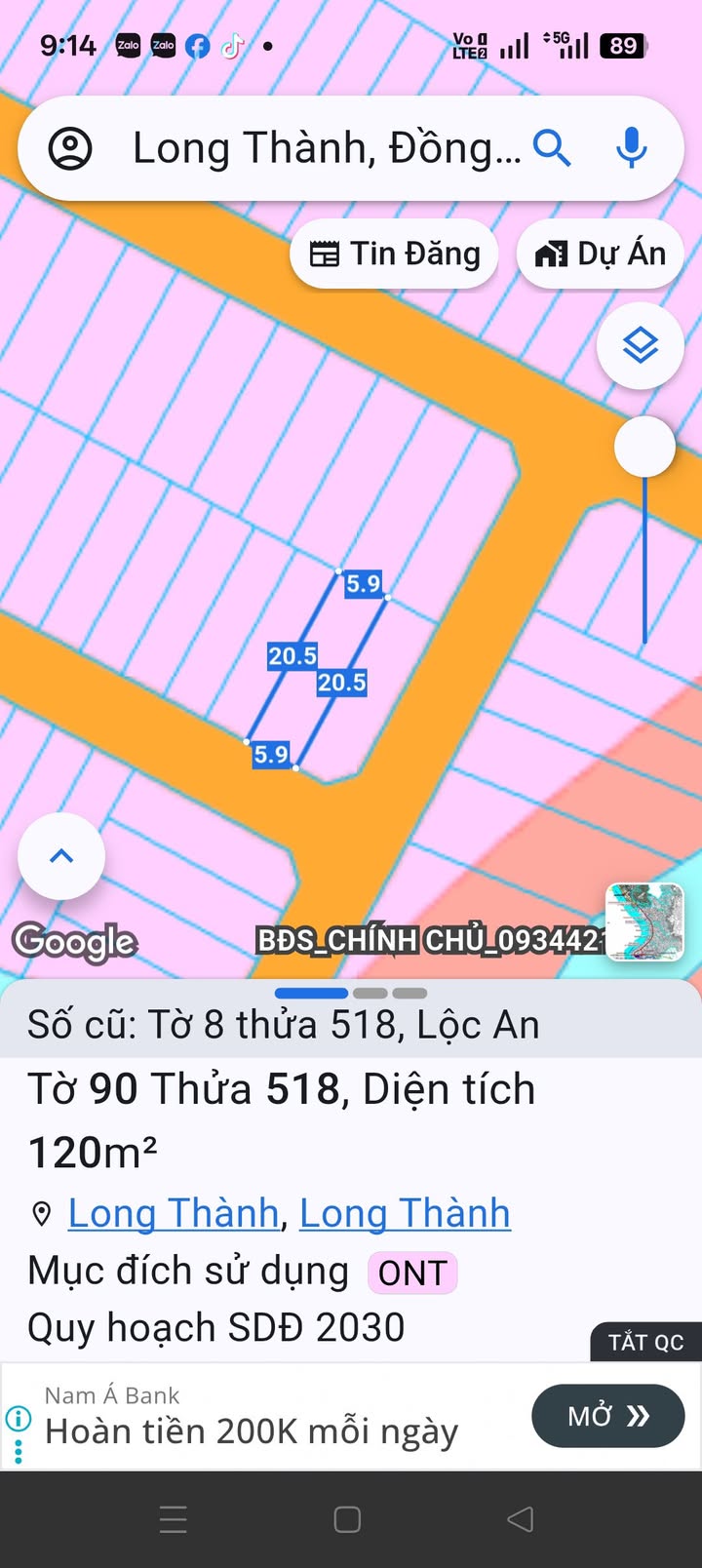 Đất nền Lộc An Long Thành 120.95m² giá 1.4 tỷ - Sổ đỏ chính chủ