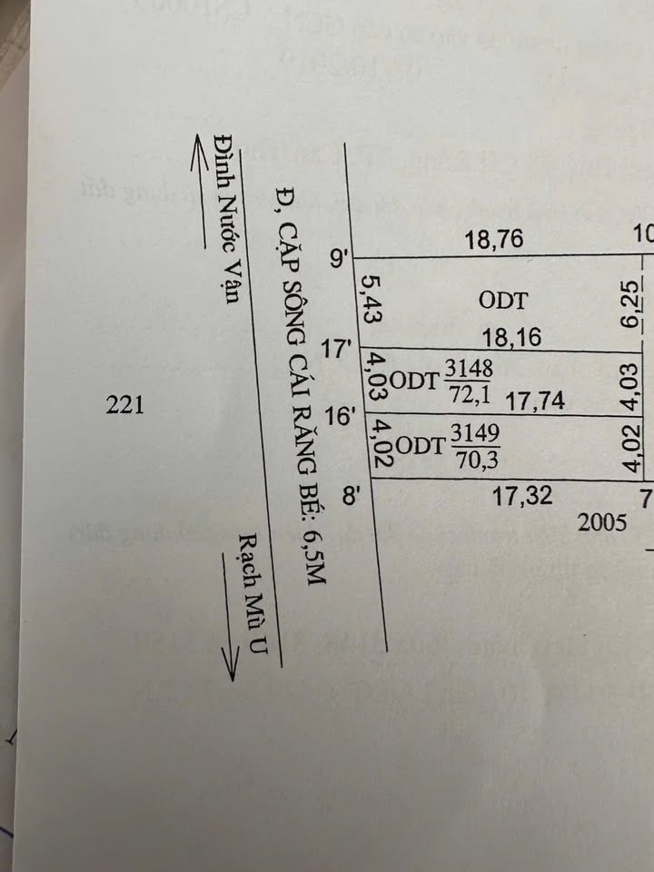 Đất nền Cặp Sông Cái Răng, Cần Thơ 70m² giá chỉ 1.5 tỷ - Đầu tư sinh lời ngay!