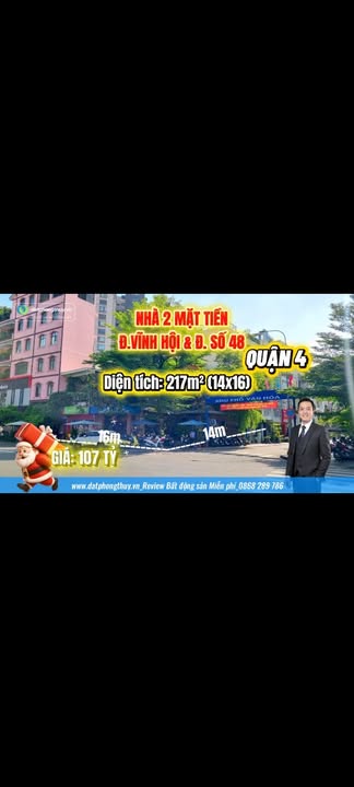 Bán nhà góc 2 mặt tiền đường Vĩnh Hội, Quận 4, 217m² - Đầu tư sinh lời ngay!