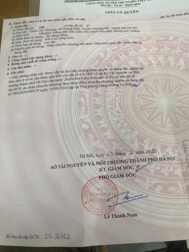 Đất Hoàng Diệu Chương Mỹ 450m² giá 4.5 tỷ - Cơ hội đầu tư tuyệt vời!