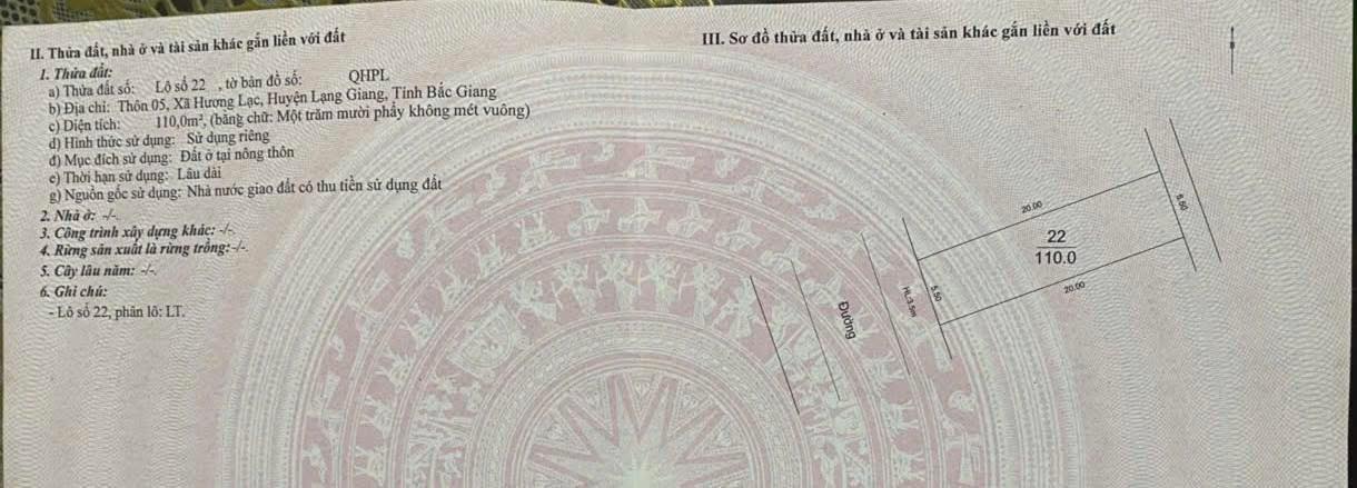 Đất đấu giá Hương Lạc, Lạng Giang 110m² giá 1 tỷ - Đầu tư sinh lời ngay!