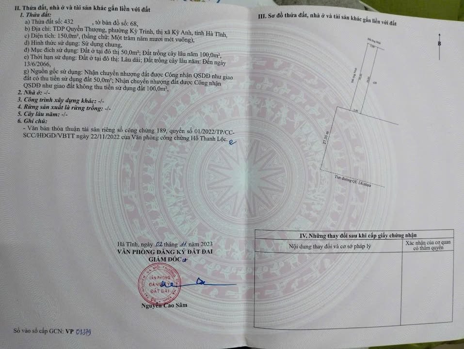 Đất nền Kỳ Trinh, Kỳ Anh 150m² giá chỉ 2.3 tỷ - Đầu tư sinh lời ngay!