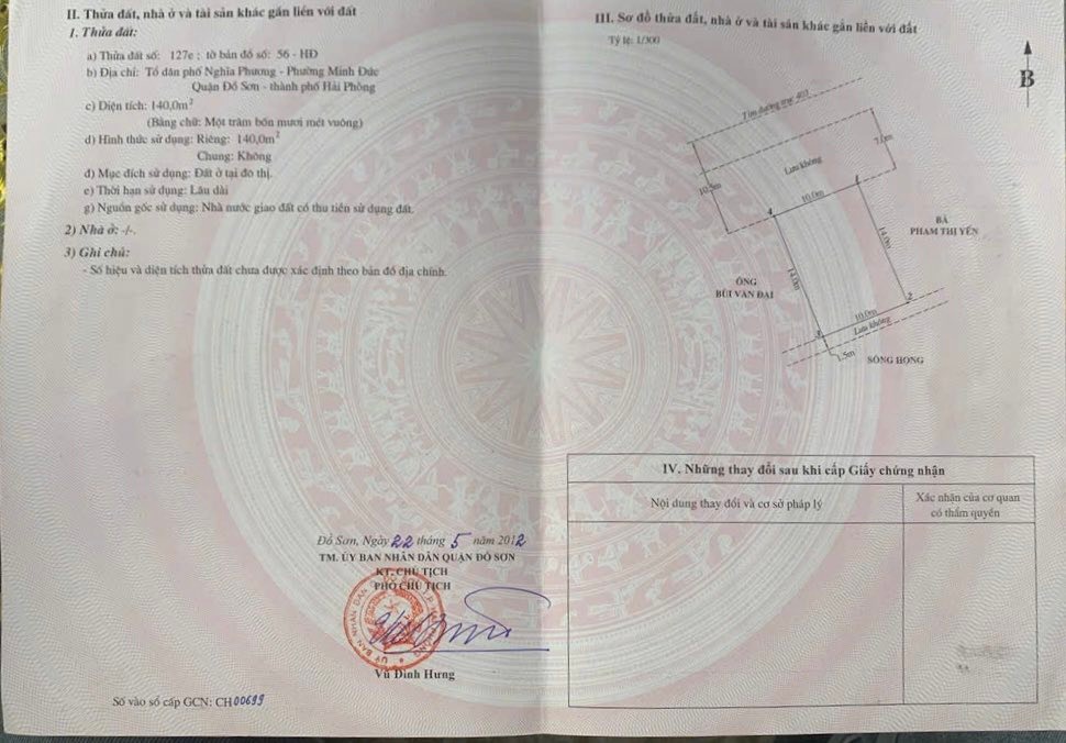 Lô đất mặt đường 403 Minh Đức - Đồ Sơn 140m² giá 4 tỷ - Cơ hội đầu tư tuyệt vời!